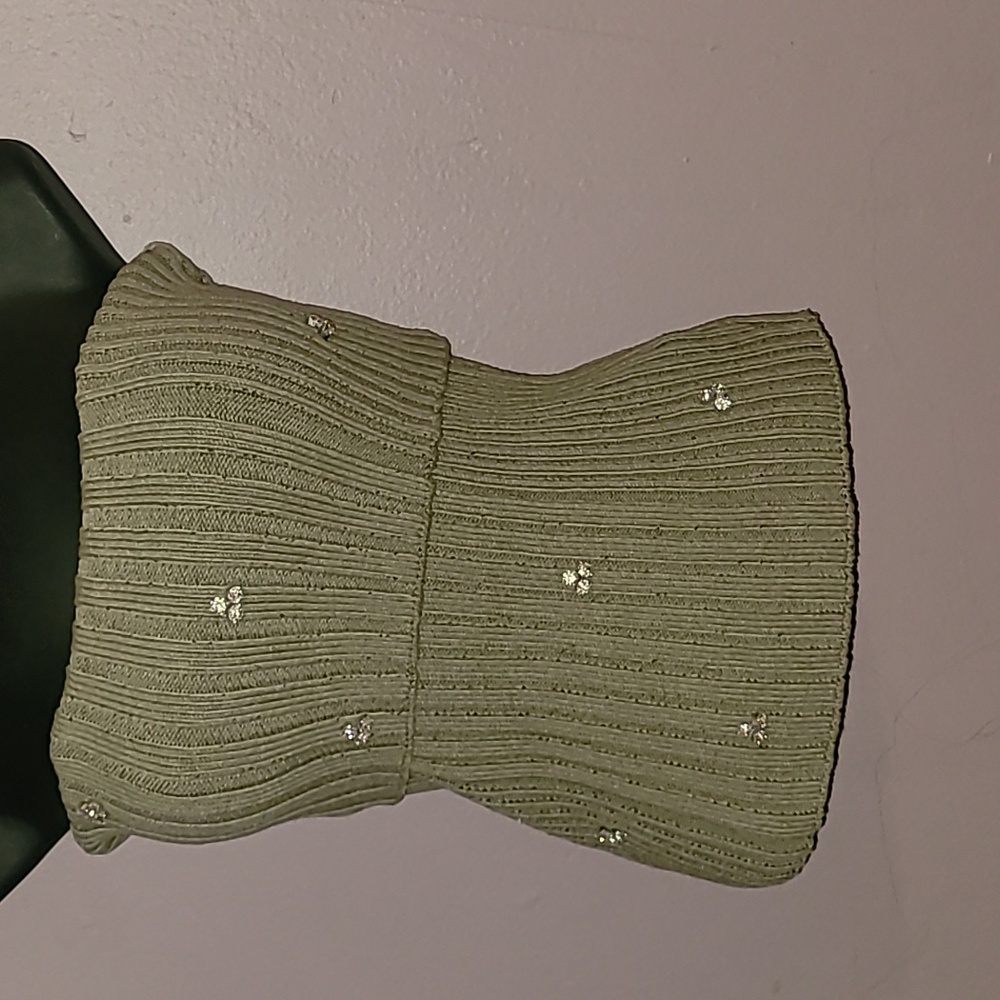 Zara Green Cowl Neck Sweater with Embroidered Details